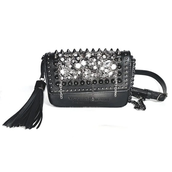 Victoria's Secret x balmain black leather crossbody bag - Picture 1 of 9